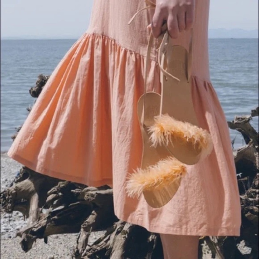 CHARLOTTE STONE Yvonne Ostrich Feather Sandals - Picture 3 of 11